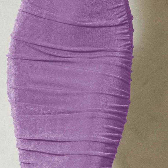 One Shoulder Ruched Bodycon Dress Sleeveless Formal Evening Dress in Lilac - Picture 8 of 8